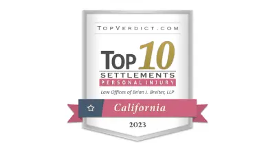 A badge that says top 1 0 settlements personal injury california 2 0 2 1